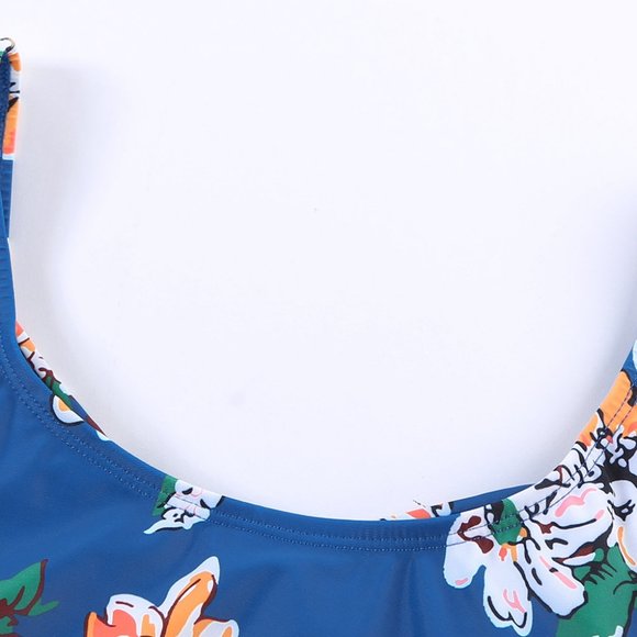 Floral Print Criss Cross U-neck One-piece Swimsuit - Picture 9 of 14